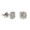 Halo-Ohrringe aus Platin mit farblosen Diamanten - Modell c122092