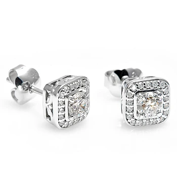 Pendientes de oro o platino con diamantes - modelo c122240