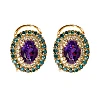 Pendientes vintage de oro con amatistas y diamantes - modelo c1529