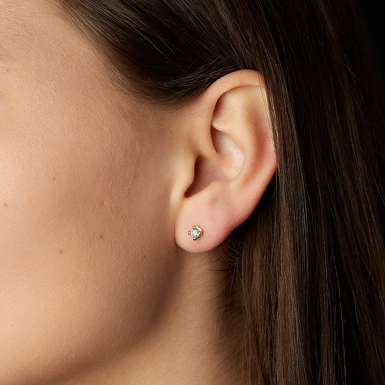 Pendientes de oro con diamantes incoloros de 2,00 ct con certificación GIA - modelo c1626