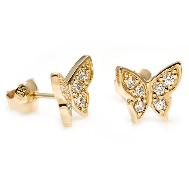 Schmetterlingsohrringe um 1941 in Gold oder Platin mit Diamanten