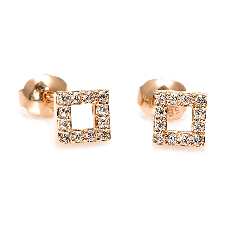 Pendientes de oro con diamantes - modelo c1953