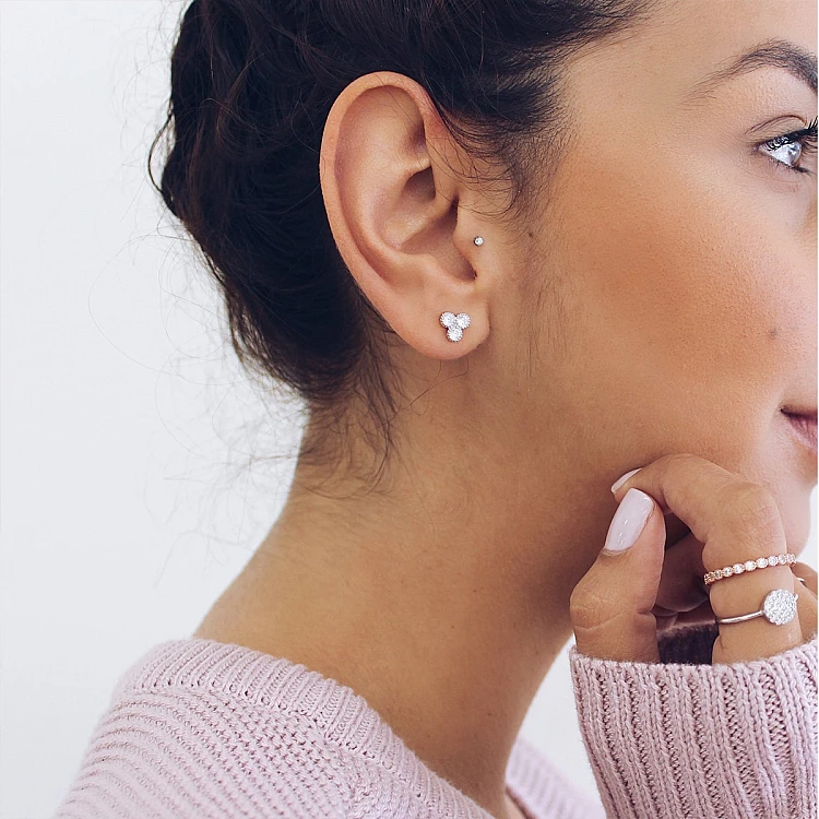 Gold Earrings with Diamonds c1954