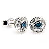 Oorbellen c2159Dbdi in goud met blauwe en kleurloze diamanten