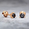 Boucles doreilles à tige en or ou en platine avec diamants noirs - modèle c24062
