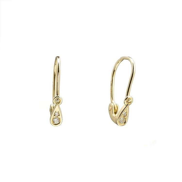 Pendientes de oro con diamantes - modelo c2719