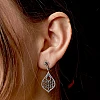 Pendientes de lágrima de oro con diamantes azules e incoloros - modelo c2760