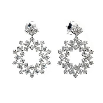 Pendientes de copo de nieve dorados con diamantes - modelo c2771