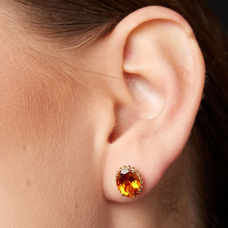 Pendientes de oro con citrino - modelo c2846
