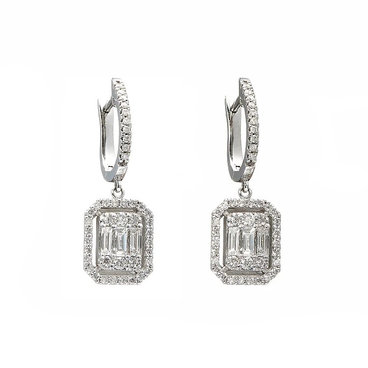 Oorbellen c2931DiemDi in goud of platina met diamanten