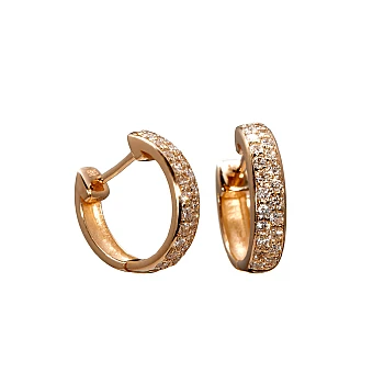 Boucles d'oreilles créoles en or et diamants - modèle c3127
