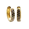 Orecchini Huggie in oro con diamanti neri c3127dn