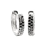 Orecchini Huggie in oro con diamanti neri c3127dn