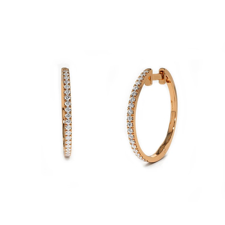 Pendientes circulares de oro con diamantes - modelo c3128