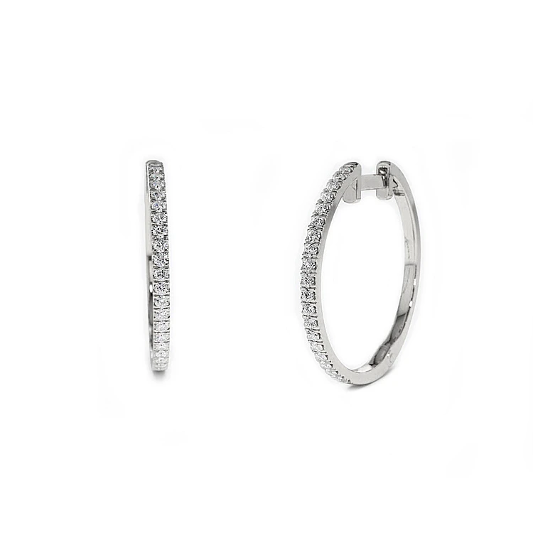 Pendientes circulares de oro con diamantes - modelo c3128