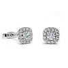 Pendientes de oro con halo y diamantes - modelo c3130