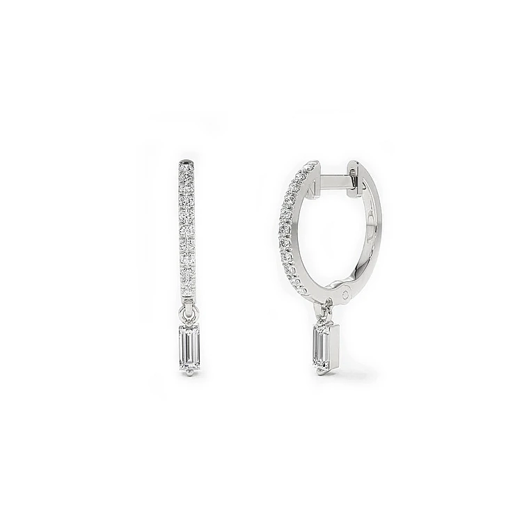 Pendientes circulares de oro con diamantes - modelo c3133
