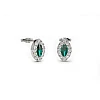 Halo Gold Earrings with Marquise Emeralds and Diamonds c3152Smdi