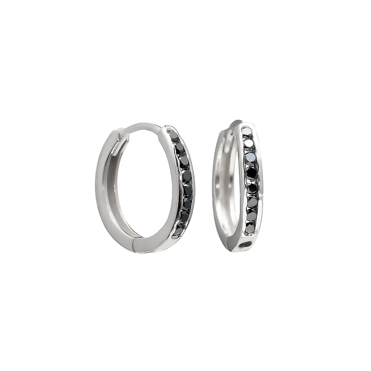 Pendientes de oro con diamantes negros - modelo c3158