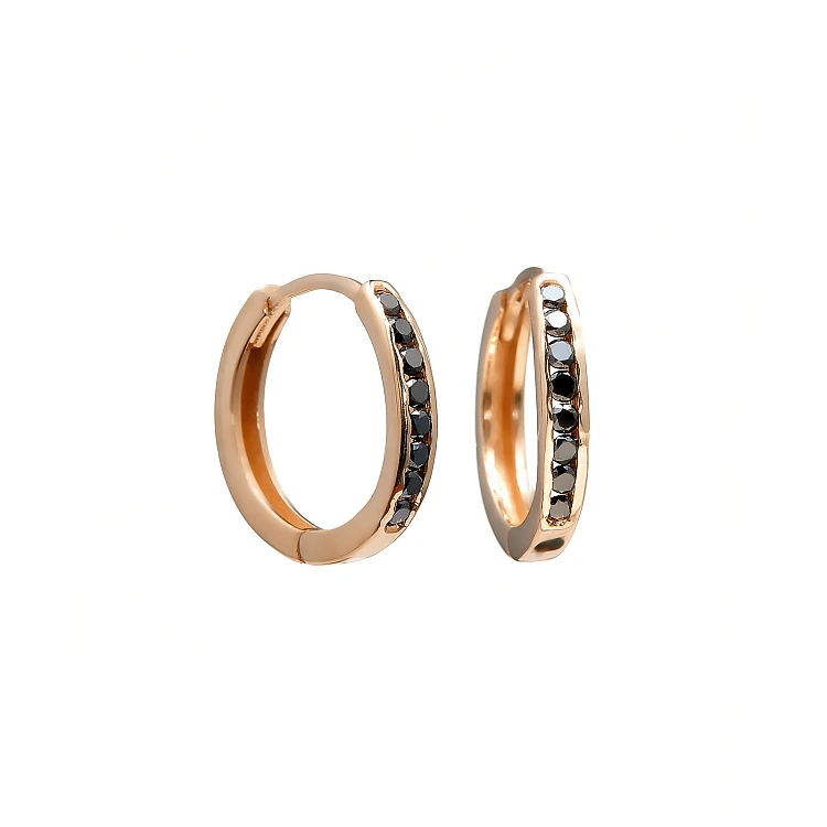 Pendientes de oro con diamantes negros - modelo c3158