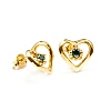 Pendientes de corazón de oro con diamantes azules - modelo c3229