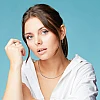 Creolen-Ohrringe aus Gold mit blauen und farblosen Diamanten c3816DbDi