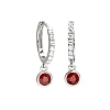 Pendientes redondos de oro con rubíes y diamantes incoloros - modelo c3816