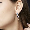 Modische goldene Ohrringe mit farbigen Steinen, Topas, Amethyst, Citrin und Diamanten c3899TpAmCiDi