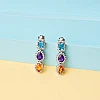 Modische goldene Ohrringe mit farbigen Steinen, Topas, Amethyst, Citrin und Diamanten c3899TpAmCiDi