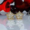 Sternohrringe aus Gold oder Platin mit Diamanten c536