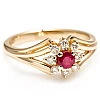 Classic Gold Gift Ring with Ruby and Diamonds i006RbDi