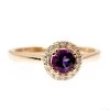 Bague cadeau en or ou en platine avec améthyste et diamants - modèle i030