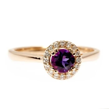 Anello Regalo i030AmDi in Oro o Platino con Ametista e Diamanti
