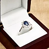 Kate Middleton Engagement Ring in 14k White Gold with Oval Sapphire and Diamonds i055SfDi