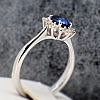 Anello di fidanzamento Kate Middleton i055SfDi in oro con zaffiri e diamanti