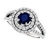 Anillo de compromiso de oro con zafiro y diamantes - modelo 122101