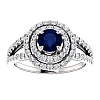 Anillo de compromiso de oro con zafiro y diamantes - modelo 122101