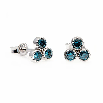 Pendientes de oro con diamantes azules - modelo c1954