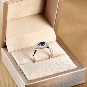 Anello di fidanzamento i122650SfDi in Oro con Zaffiro e Diamanti