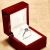 Verlobungsring i122995SfDi in Gold mit Saphir und Diamanten