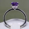 Cadeauring i164AmDi in goud met amethist en diamanten