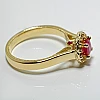 Engagement Ring i524RbDi in Gold with Ruby and Diamonds