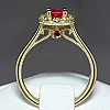 Engagement Ring i524RbDi in Gold with Ruby and Diamonds