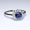 Anillo de compromiso de oro con zafiro y diamantes - modelo i71606