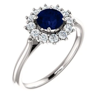 Anello di Fidanzamento i71606SfDi in Oro con Zaffiro e Diamanti