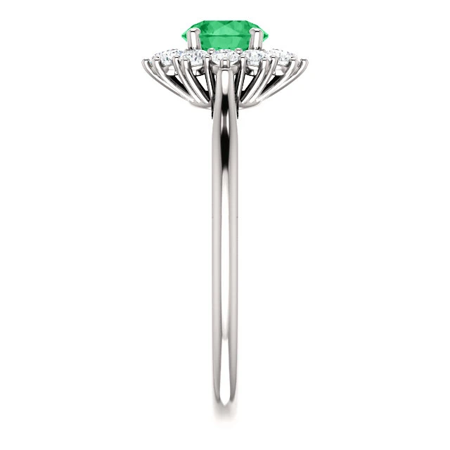 Anillo de oro o platino con esmeralda y diamantes - modelo i71606