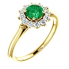 Anillo de oro o platino con esmeralda y diamantes - modelo i71606