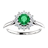 Anillo de oro o platino con esmeralda y diamantes - modelo i71606