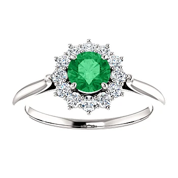 Anillo de oro o platino con esmeralda y diamantes - modelo i71606