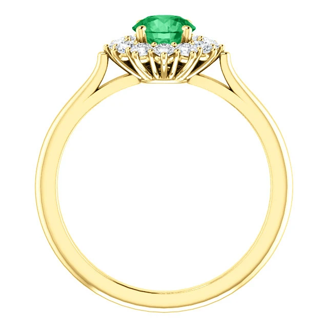Anillo de oro o platino con esmeralda y diamantes - modelo i71606